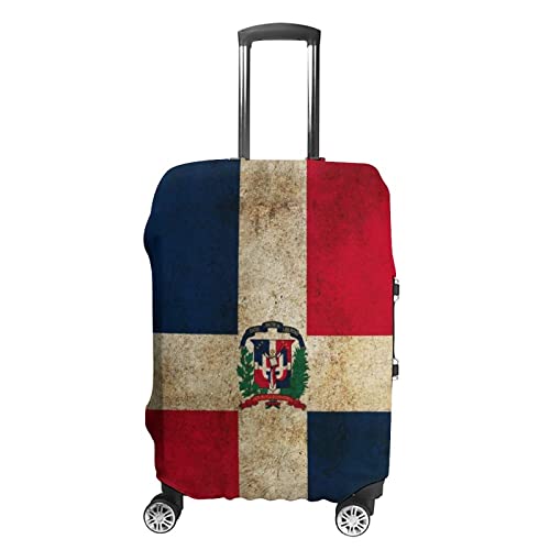 Vintage Dominican Republic Flag Travel Luggage Case Cover Washable Suitcase Protector Fits 19-32 Inch Luggage, X-Large, style
