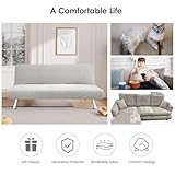 Trintion Sofa Bed Cover Armless 2/3 Seater Elastic Sofa Cover Polyester Spandex Stretch Futon Slipcover Protector (Grey, L) - Image 6