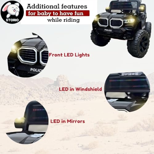 Image of Kawaii Kids Battery Operated Car for Kids, Electric Ride-On SUV with Parent Remote Control, USB, Bluetooth, LED Windshield Lights, Rechargeable Battery, Kids Ride-On Car for Boys & Girls Age 1-5 Years