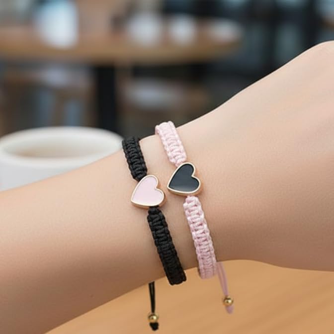 Valentine’s Day 2PCS Charm Couples Bracelets for Women Stretch Bracelet Set Festive Birthday Party Gifts thumbnail