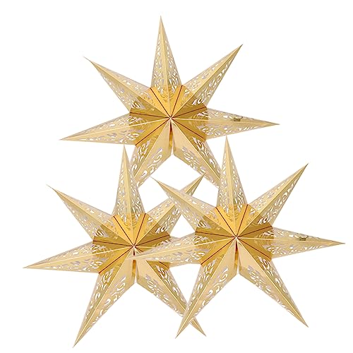 SHINEOFI 3pezzi Lanterna Stella Carta Paralume Punte Coprilampada Stella Traforata Per Decorazione Inclusi Per Camera Da Letto e Soggiorno