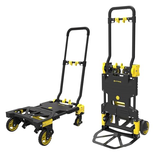 Chariot 2-en-1 Diable et Chariot Pliable - Demenagement Max. 70KG - Pliant Max. 137KG - Chariot de Transport Pliable Hytama Fold Max