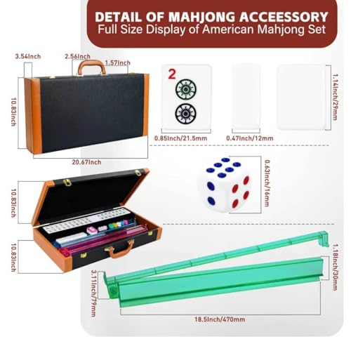 Premium Mahjong Tile Set con 166 fichas y accesorios miniatura 4
