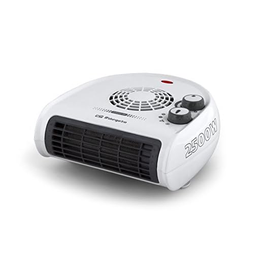 Orbegozo FH 5030 - Calefactor, termostato regulable, 2 niveles de potencia, función ventilador aire frío, calor instantáneo, indicador luminoso, asa de transporte, 2500 W, blanco