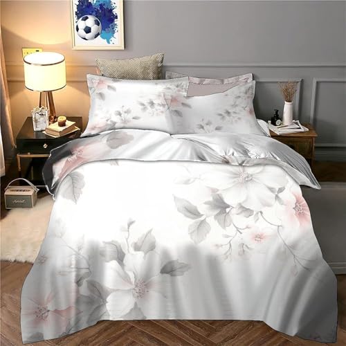 Housses de couette fleurs pastel 3d 200x200 microfibre