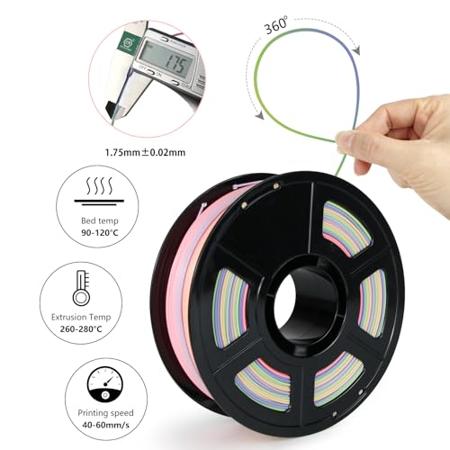 Image of Colored ASA Filament 1.75 + /- 0.02mm - UV /Rain /Heat Resistant Durable 3D Printer Filament, No Warping, Non Odor & Fumes - Perfect for Outdoor Functional Mechanical Parts, 1kg (2.2lbs) Spools