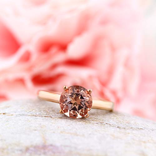 GNGJewel 2.00ct Simulated Morganite Round Halo Engagement Ring In 10K Rose Gold3