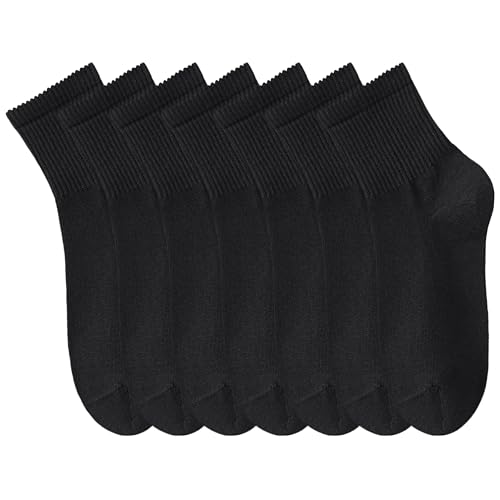 Image of Womens Cotton Anti-Pilling Quarter Crew Socks | Moisture-wicking, Odor-control, Lightweight, Office /gym, 7-pair, US 6-10