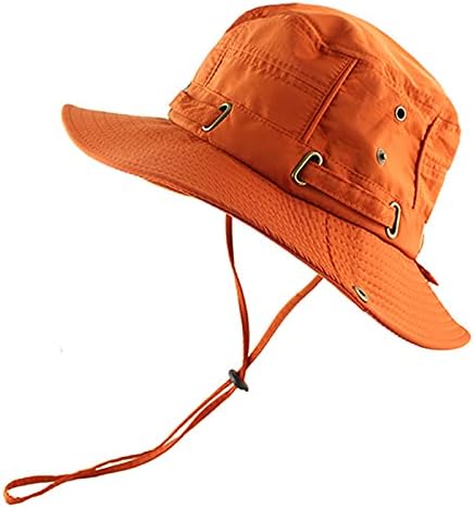 XWWS Summer Tactical Sniper Boonie Hat Men Sun-Proof Military Flat Bucket Hat Army Cap Hats Hunt Fish Sun Hat Lightweight,Orange
