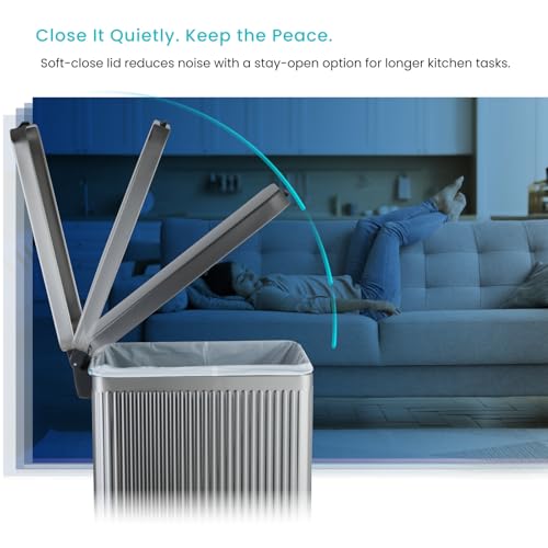 Image of Home Zone Living 12 Gallon Kitchen Trash Can with Slim Fit Design