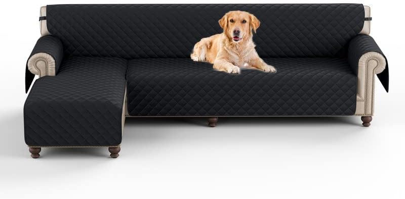 Mingfuxin Corner Sofa Bed Cover, Waterproof Reversible 3 Seater Chaise End Sofa Slipcover L Shape Sectional Couch Covers for Pets Furniture Protector (L Shape-Medium, Grey)