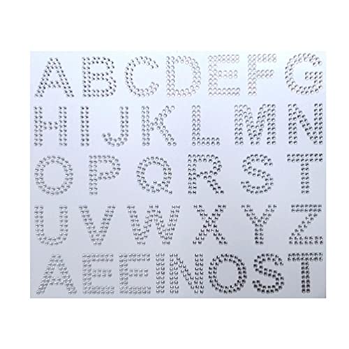 Selbstklebende 3D Buchstaben 4cm Diamante Glitter Sticker Craft Clear Selbstklebende Strass Sticker für DIY Craft Silber selbstklebende Sticker für Wände für Nägel Briefe und Umschläge Cover