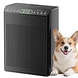 EVALIT Air Purifiers for Bedroom Large Room Up to 2200 Ft², with Washable Filters and Fragrance, Air Purifier for Home with PM 2.5 Display Air Quality Sensor for Smoke Dust Odors, Black, 1Pack+3Modes