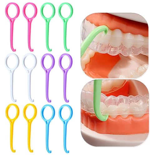 12 piezas herramienta extracción alineadores, Alineador de Ortodoncia Invisible Herramienta de Remoción, Herramienta de eliminación,gancho de dientes, removedor aparatos ortopédicos invisibles