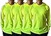 Men UPF 50+ Sun Protection Breathable T Shirt Long Sleeve Workout T-Shirts with Hood (as1, Alpha, x_l, Regular, Regular, 4Pcs Neon Yellow)