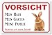AdriLeo Schild - Vorsicht Kaninchen - Mein Haus - (15x20cm) / Achtung Hase