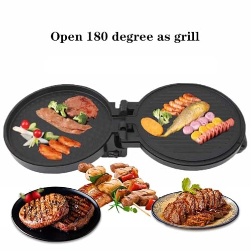 Four à Pizza électrique, multicuiseur à Chauffage Rapide de 1200 W, Cuisson Double Face, Surface antiadhésive, Facile à Nettoyer, pour Une Utilisation en Cuisine Domestique.