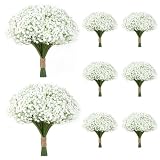 LarkAsh 150 Pcs Babys Breath Artificial Flowers,White Baby Breath Flowers Artificial Bulk，Real Touch Faux Flowers Gypsophila for Wedding Party Bouquet Floral Arrangement Home Decor (150)