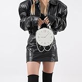 Fabater Small Shoulder Bag, Soft and Comfortable Small Handbag Round Clock Design for Daily Use for Women (White) - Image 3