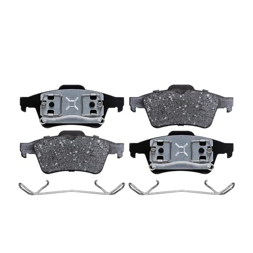 Image of Detroit Axle - Brake Pads for 2004-2005 Mazda 3, 2006-2007 5, 2004-2005 Volvo S40 2005 V50, Front and Rear Ceramic Brake Pads w /Hardware Replacement