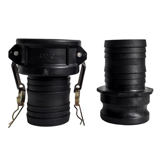 TALEGEN Camlock Fittings 3 Inch Type C & E Polypropylene Cam and Groove Hose Fitting Kit with 3