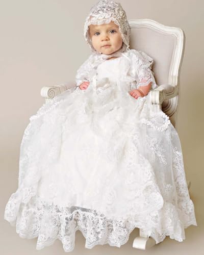 Same White lace Christening Gown dress for baby girl2