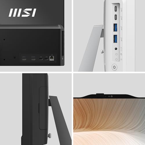 MSI Modern AM242 1M-1084FR PC Tout-en-Un - 23.8" FHD IPS, Intel Core 3 100U, 8 Go DDR5, SSD 256Go NVMe, WiFi 6E, Webcam et Haut-parleurs intégrés, Clavier et Souris sans Fil, Windows 11 Pro - Noir