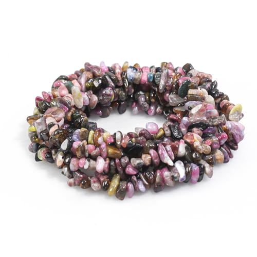 Cuentas sueltas de piedras preciosas sueltas de 78,7 cm para hacer joyas (turmalina colorida)