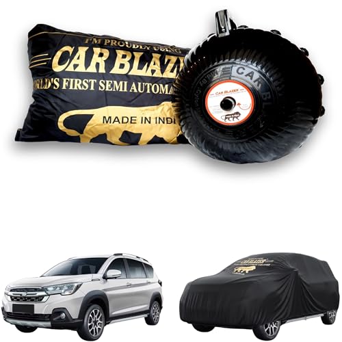 Image of CARBLAZER Portable & Semi-Automatic Full Body Car Covers: Heavy Duty Device| Anti-Theft| Dust & Scratch Proof | Water & Wind Resistant|Custom Fit| Dual-Side Cover, Compatible for Maruti Suzuki XL6