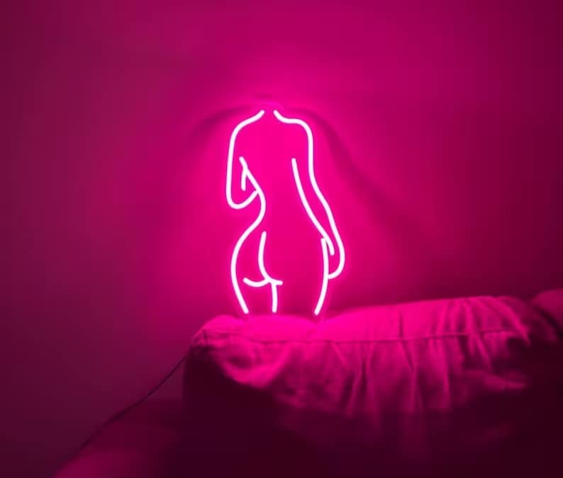 DON'T JUDGE ME Woman Body Neon Light, Custom Neon Sign, Personalized Wall Decor, Colorful Birthday Gift, Unique Wall Art, Bedroom Decor, Gift for Him/Her