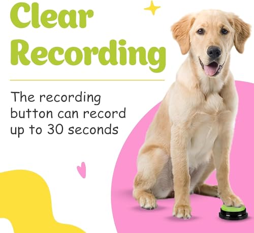 Image of Foodie Puppies Interactive Dog Toys, Pet Voice Training Talking Button /Buzzer Toy for Communication - (Recording Button) 30Sec Record & Playback, [Without Battery] (Color May Vary)