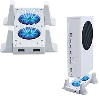 Mcbazel Vertical Stand Cooling Fan for Xbox Series S Cooling Stand with Led Indicator/ Two USB Ports( Only for Xbox Series S)