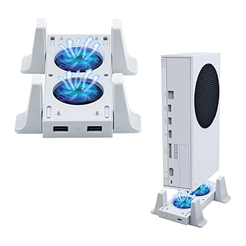 Mcbazel Vertikaler ständer kühlungslüfter für Xbox Serie S, Kühlungsständer mit LED-Anzeige/ zwei USB-Anschlüssen (nur für Xbox Serie S)
