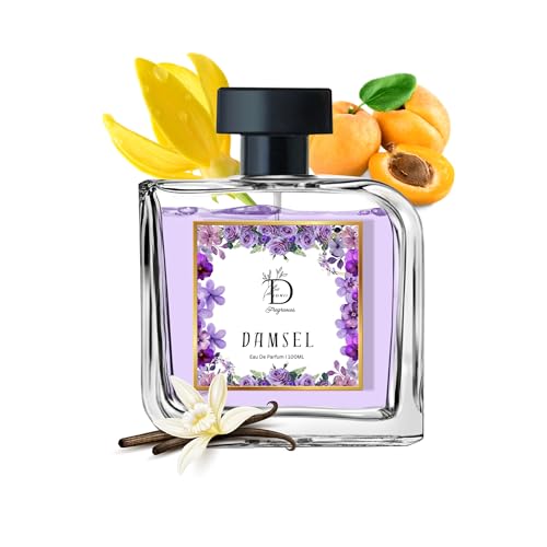 Image of Dionii DAMSEL Womens Eau De Parfum Perfume | Long Lasting Vanilla Fragrance With Apricot & Ylang Ylang, 100 ML