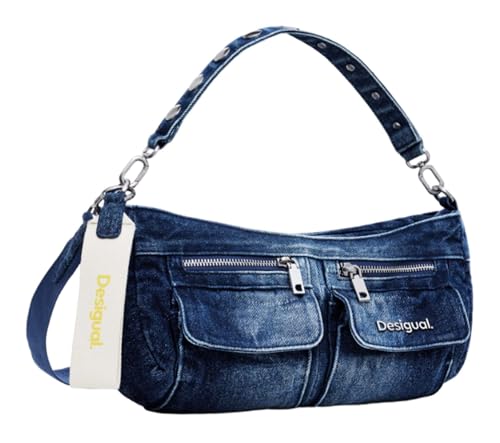 Desigual Sac à bandoulière en denim pour femme, bleu, taille unique, bleu, One size