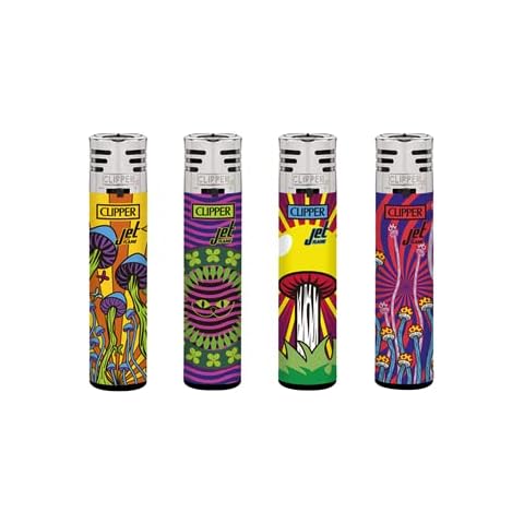 4 x Clipper Lighters Set, Assorted Designs, Gas Lighter Refillable You get all 4 NEW, GIFT SET ( JET FLAME WINDPROOF LIGHTER JET FLAME -WONDERLAND - X 4 ) Cover