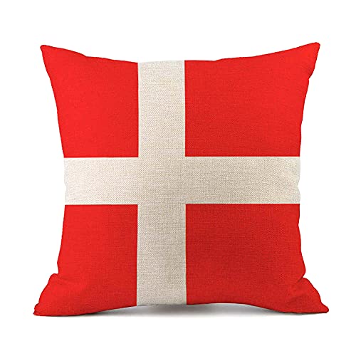 BIBITIME Funda de cojín decorativa, diseño de bandera de Reino Unido, approx 18x18 inches, 020 Denmark
