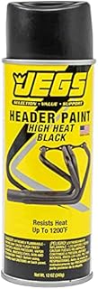 JEGS Black High Temperature Resistant Paint | 12 oz. Aerosol Spray | Resists Heat up to 1200 degrees F | Heat Cure at 400 degrees F for 2 hours | Not for Use with Primer | Made In USA