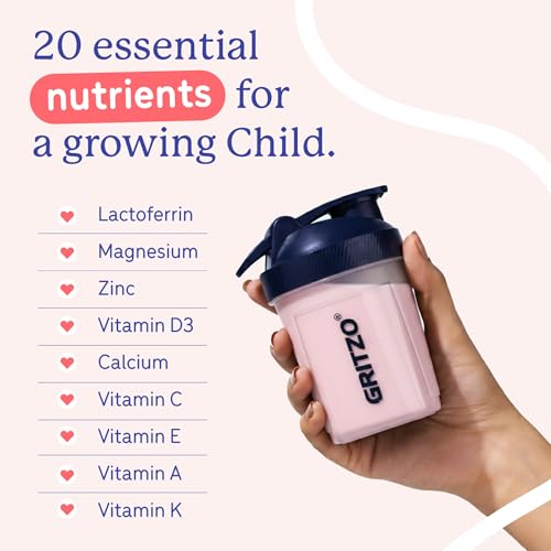 Image of Gritzo SuperMilk Growth+ (7-12y Boy), Strawberry Swirl, 400g | 10g Protein with 20 Vitamins & Minerals | Zero Refined Sugar