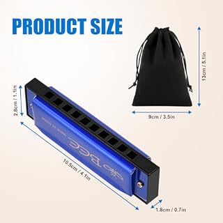 OFFCUP Harmonica Diatonique, 10 Trous Harmonica Blues, 20 tons Diatonique en Do, Harmonica Jouet avec Sac de Rangement pour Débutants Enfants Étudiants Adultes Comme Meilleur Cadeau- Bleu - Les Beatles, Paul McCartney, John Lennon, RIngo Starr, George Harrison OFFCUP Harmonica Diatonique, 10 Trous Harmonica Blues, 20 tons Diatonique en Do, Harmonica Jouet avec Sac de Rangement pour Débutants Enfants Étudiants Adultes Comme Meilleur Cadeau- Bleu – Image 2