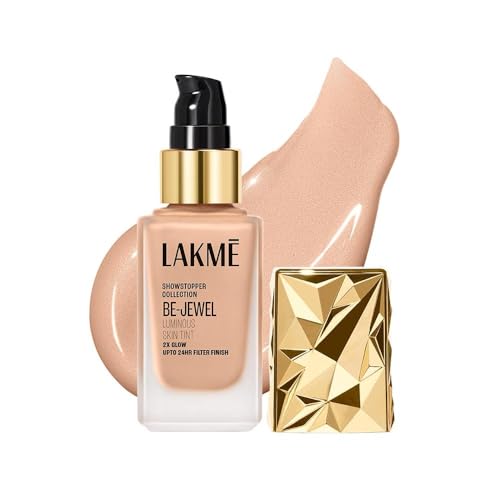 Image of LAKME Be-Jewel Luminous Skin Tint, 25ml, for Radiant, Smooth and Luminous Finish, with Light-Reflecting Polymers, 24HR Filter-Like Wear, Foundation for Women Dry Skin, for Women - Warm Sand