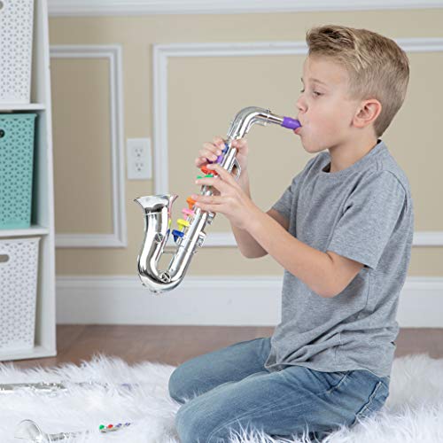 Toy To Enjoy Kids Toy Musical Instrument 3 Piece Set - Trumpet Saxophone & Clarinet with Color Coded Keys for Boys and Girl Ages 3 and Up - Thumbnail 2