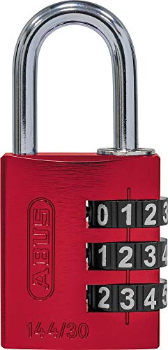 ABUS Lucchetto a Combinazione 144/30 - Alluminio, Rosso, 3 Cifre