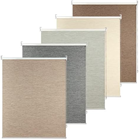 RED GRAPES Roller Window Shades,100% Blackout UV Protection Roller Blinds,Window Blind with Thermal Insulated,Window Shade for Home Office Living Room,Easy to Install(Light Coffee, 28'')