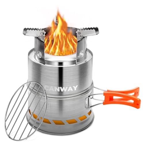 CANWAY Portable Stainless Steel Wood Burning Camping Stove