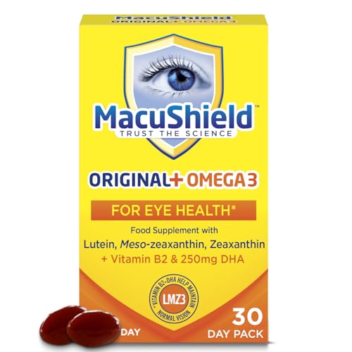 Macushield Original+ Omega 3-30 Day Pack, Eye Supplement With Lutein, Meso-Zeaxanthin And Zeaxanthin, And Vitamin B2 Which Helps Support Normal Vision