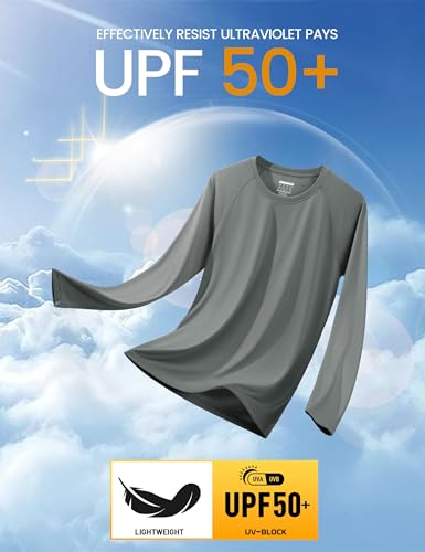 Image of MAGCOMSEN Men's Long Sleeve Shirts UPF 50+ UV Sun Protection Athletic Shirts for Hiking Running Workout Rash Guard