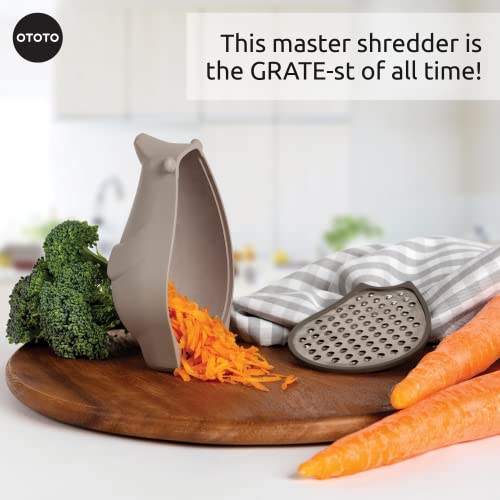Ototo Barry The Bear Box Cheese Grater - Compact Stainless Steel Grater, Kitchen Grater, Cheese Shredder, Vegetable Grater, Food Grater & Shredder - Fun Kitchen Gadget #TOP2