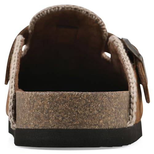 WHITE MOUNTAIN Women's Bendees Contrast-Stitched Signature Comfort-Molded Footbed Clog, Whiskey/Suede, 8 M by WHITE MOUNTAIN - Image 5
