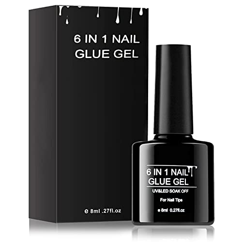 Pegamentos Fuertes 8ml 6 en 1 Pegamento Uñas Postizas Super Fuerte, Tips de Uñas Postizas Nail Bond Pegamento Uñas Acrilicas Para Uñas...